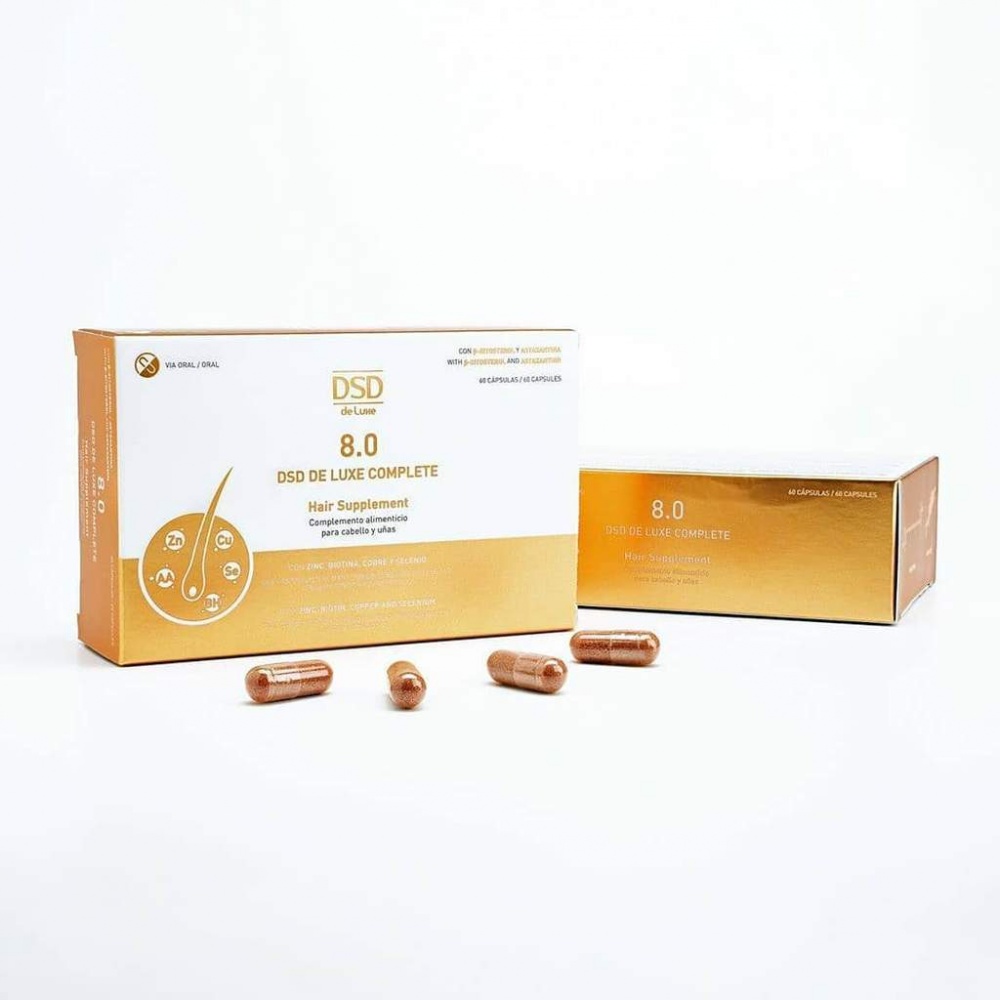 DSD SIMONE DE LUXE COMPLETE 
DSD 8.0  Nahrungsergänzungsmittel für schönes Haar. Stärkung und schnelleren Haarwuchs.