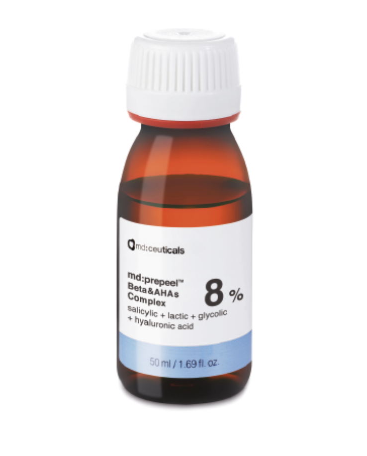 MD:CEUTICALS md:PREPEEL BETA & AHAs COMPLEX 
Hautvorbereitung vor dem aktiven Peeling