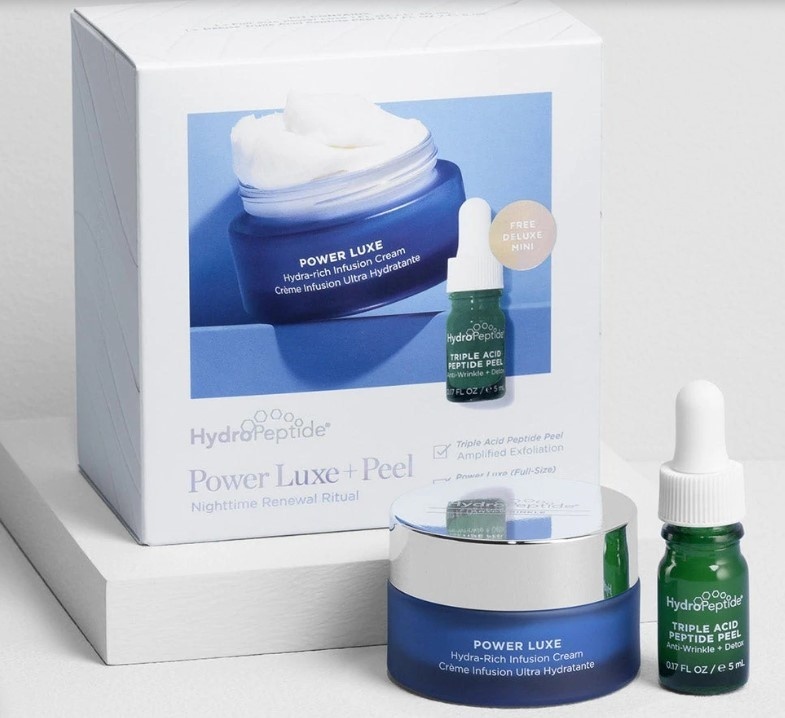 Hautpflegeset Power Luxe 30ml + Triple Acid Peel 5 ml Kit <br> Peptid Peeling und Retinol Anti-Aging-Creme