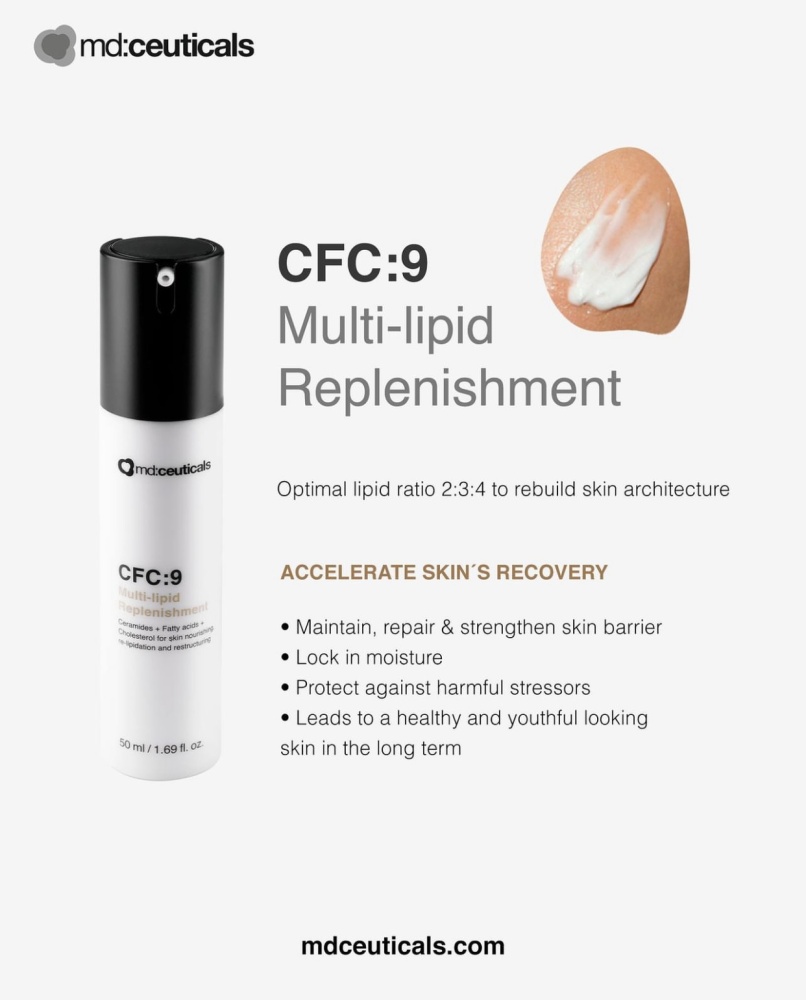 MD:CEUTICALS CFC:9 MULTI-LIPID REPLENISHMENT 
Wiederherstellung der Lipidstruktur der Haut