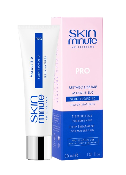 SKIN MINUTE PRO METABOLISSIME MASQUE 8.0 MATURE SKIN 
 Straffende und revitalisierende Gesichtsmaske zur Bekämpfung von Falten, Festigkeitsverlust und müder Haut.