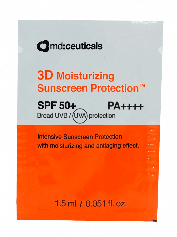 GIFT SAMPLE MD 3D MOISTURIZING SUNSCREEN 
Geschenk Probe MD 3D Sonnencreme