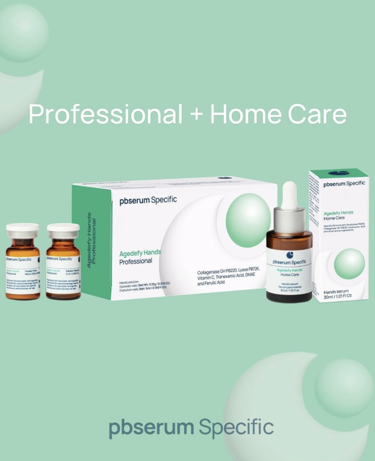 PBSERUM SPECIFIC HANDS HOME CARE 
Behandlung zur Verjüngung und Straffung der Haut an den Händen, zur Anwendung zu Hause