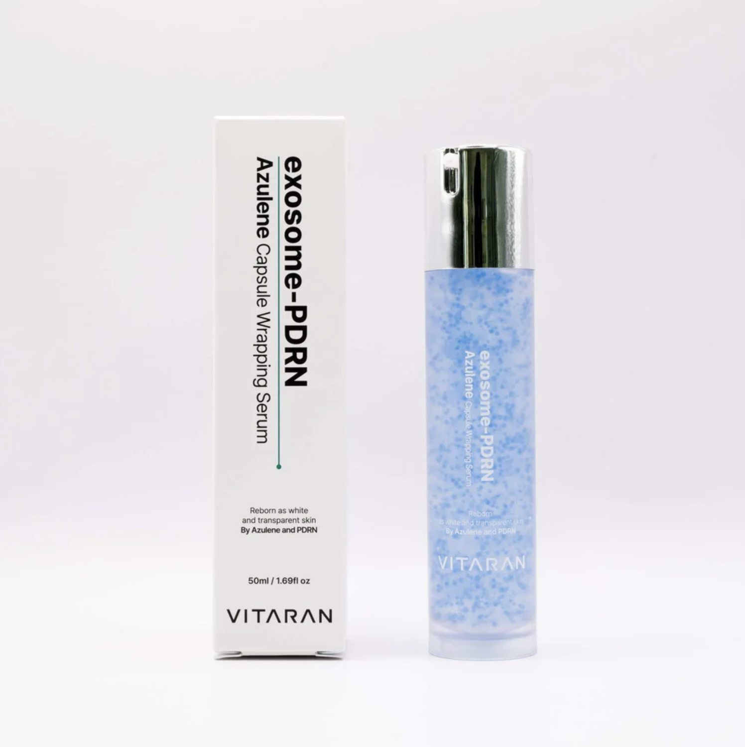 VITARAN HP SERUM MADE FROM SALMON, ENRICHED WITH EXOSOMES, POLYNUCLEOTIDES, AND AZULENE FOR SKIN REJUVENATION. 
Feuchtigkeitsspendendes Serum mit Lachsspermien mit Exosomen zur Regeneration, Hydration und Erneuerung einer gesunden Haut. 50 ml.