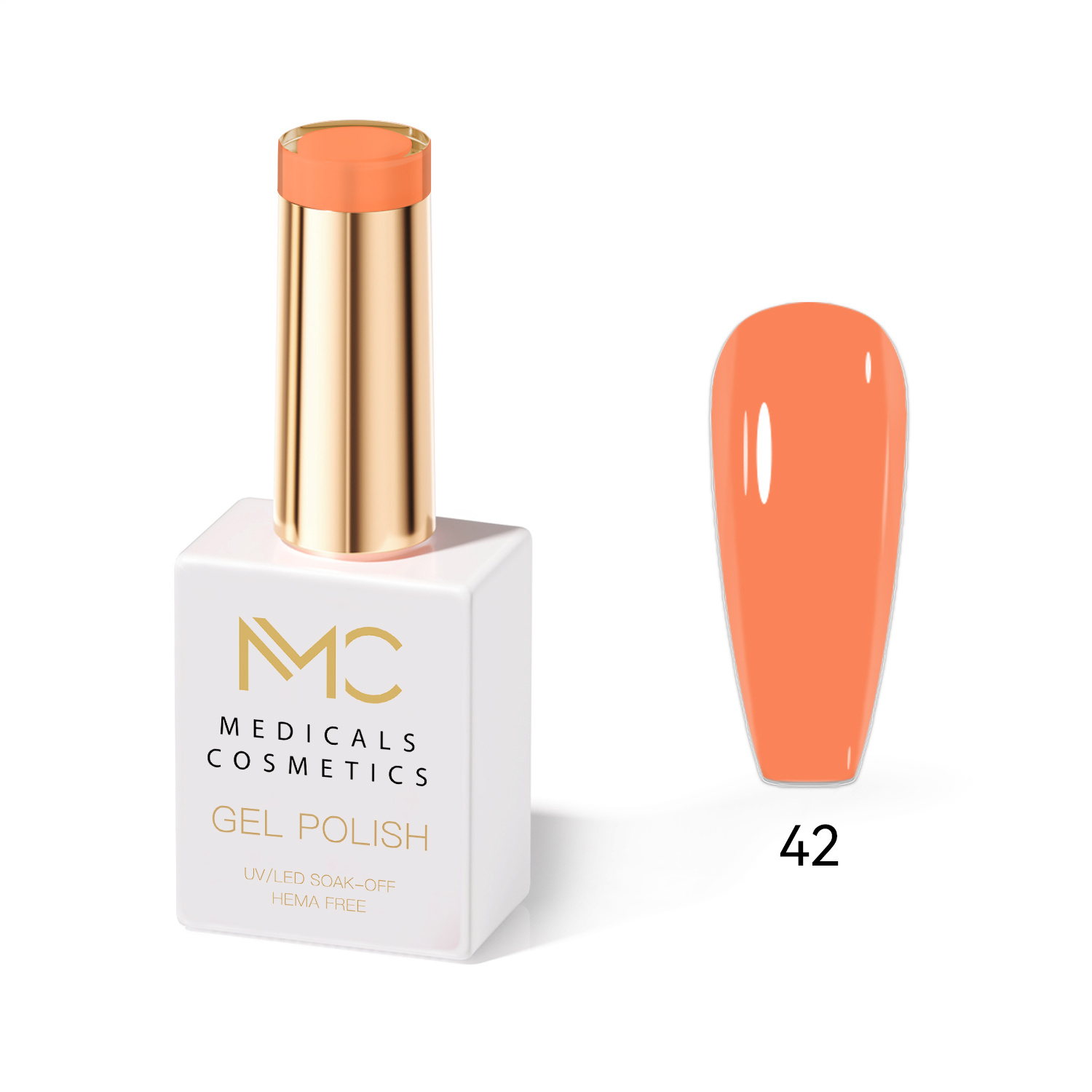 GEL POLISH HEMA FREE - PROFESSIONAL MEDICALS COSMETICS - NAILS COLOR GEL 
MC PINK 42 - Lachsfarbenes Gel für Nägel unter der UV-Lampe.  HEMA FREE