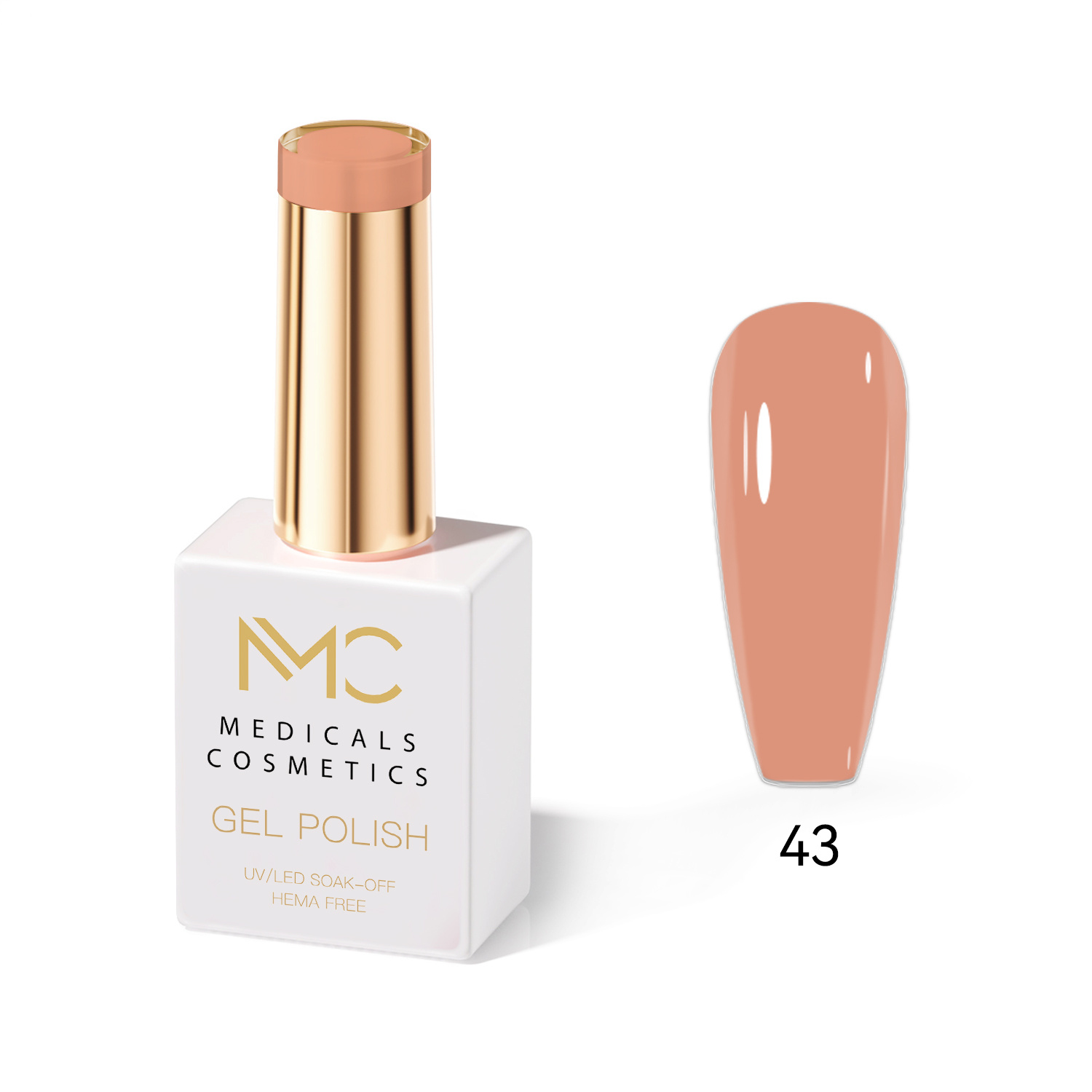 GEL POLISH HEMA FREE - PROFESSIONAL MEDICALS COSMETICS - NAILS COLOR GEL 
MC PINK 43 - Rosa Gel für Nägel unter der UV-Lampe.  HEMA FREE