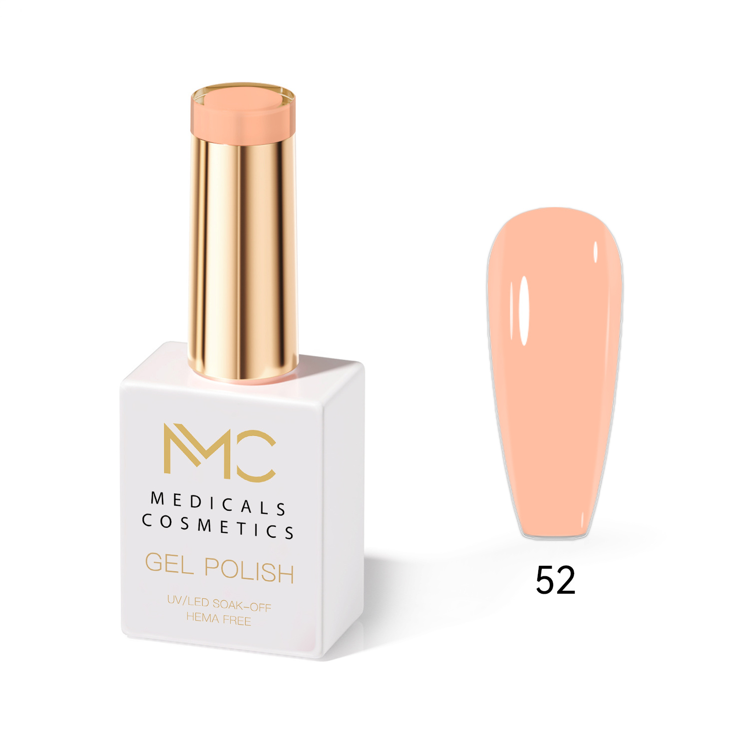 GEL POLISH HEMA FREE - PROFESSIONAL MEDICALS COSMETICS - NAILS COLOR GEL 
MC NUDE 52 - Körpergel für Nägel unter der UV-Lampe.  HEMA FREI