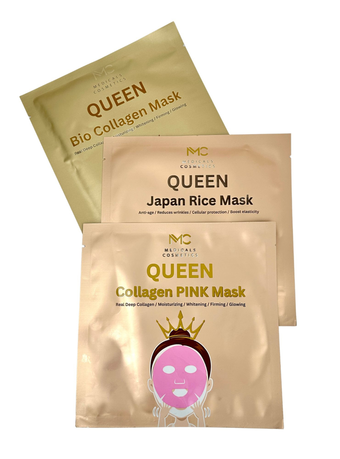 GIFT MEDICALS COSMETICS QUEEN COLLAGEN PINK MASK 
Geschenk-Hydrogel-Gesichtsmaske von Medicals Cosmetics mit Kollagen, Hyaluronsäure und Niacinamid