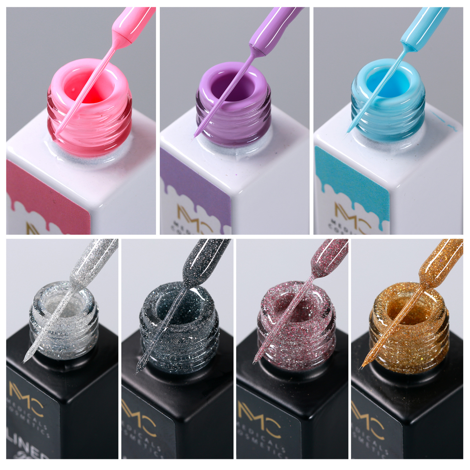 REGULAR LINER GEL 01 - PROFESSIONAL MEDICALS COSMETICS - PINK 
Hochpigmentiertes UV/LED-Gel für präzise Nageldekoration in frischem Rosaton