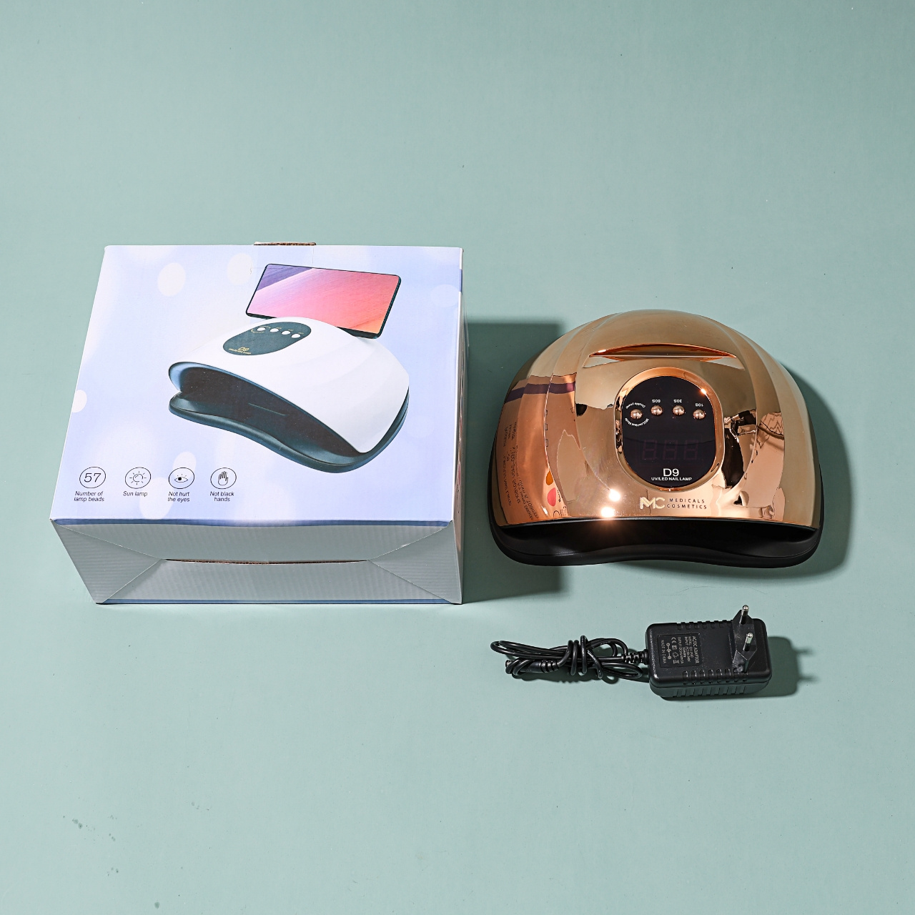 UV/LED NAIL LAMP D9 FOR CURING GEL NAILS<br>MC MEDICALS COSMETICS 
Medicals Cosmetics UV/LED-Lampe zum Aushärten von Gelnägeln