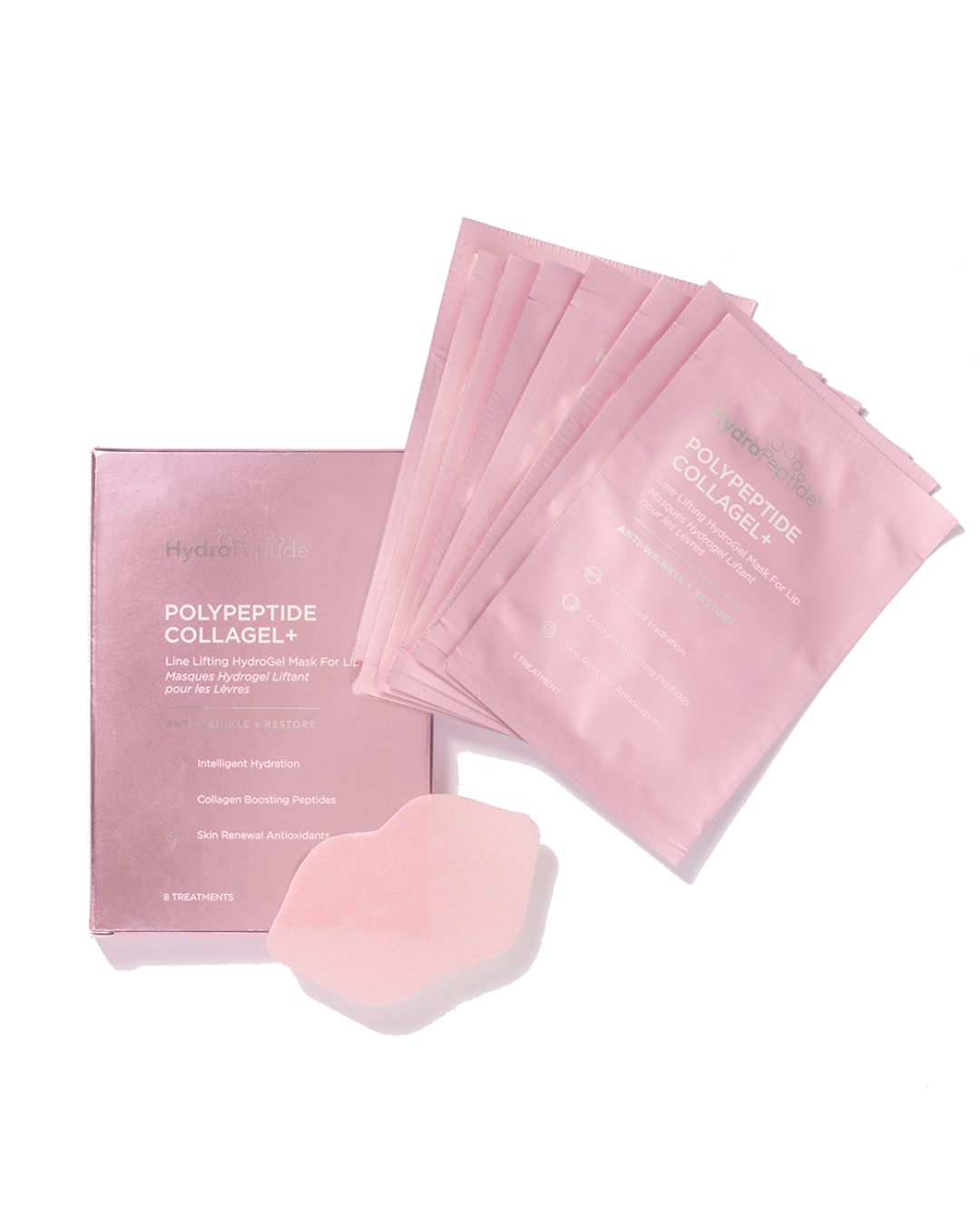 Liftingová hydrogelová maska na pery HydroPeptide PolyPeptide Collagel+ Lip Mask - 1ks