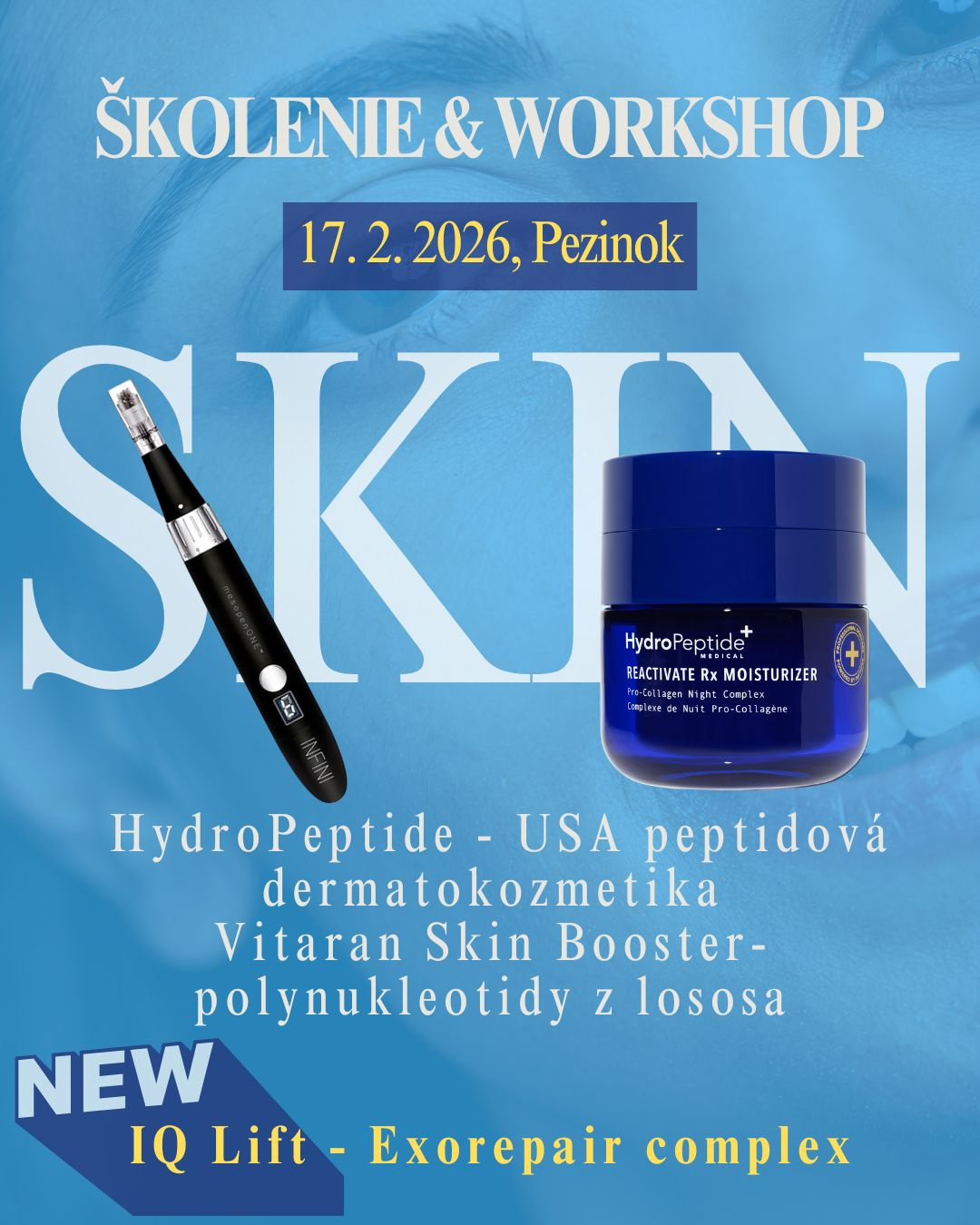 WORKSHOP POLYNUKLEOTIDY EXOZÓMY PEPTIDY 
17. Februar Schulung Polynukleotide, Exosomen, Peptide, Mikronadeln