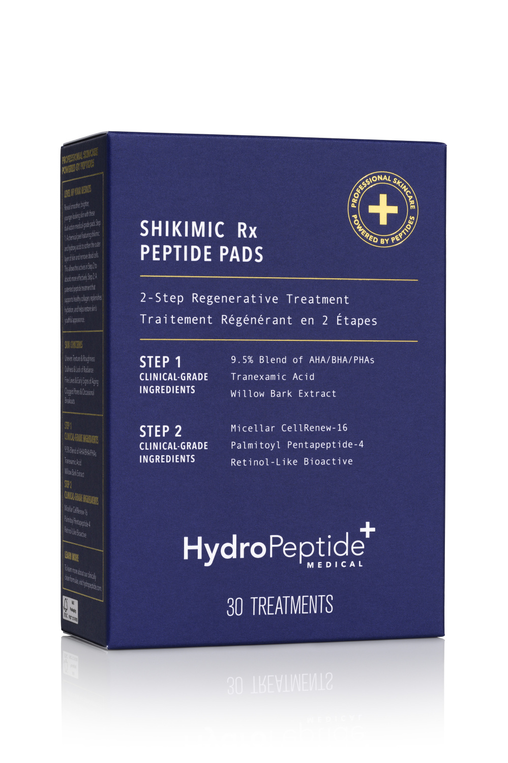 HYDROPEPTIDE SHIKIMIC RX PEPTIDE PADS 
Professionelle zweistufige regenerierende Behandlung mit Peptiden