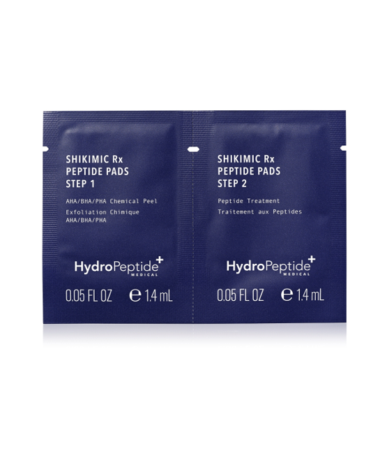HYDROPEPTIDE SHIKIMIC RX PEPTIDE PADS 
Professionelle zweistufige regenerierende Behandlung mit Peptiden