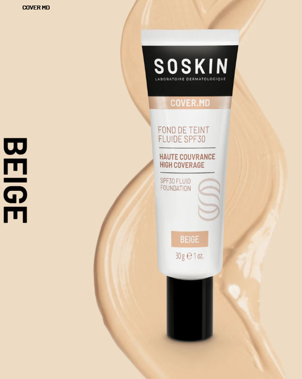 SOSKIN PARIS FLUID FOUNDATION SPF30 - BEIGE / COOL / GOLD 
Flüssiges Make-up SPF30