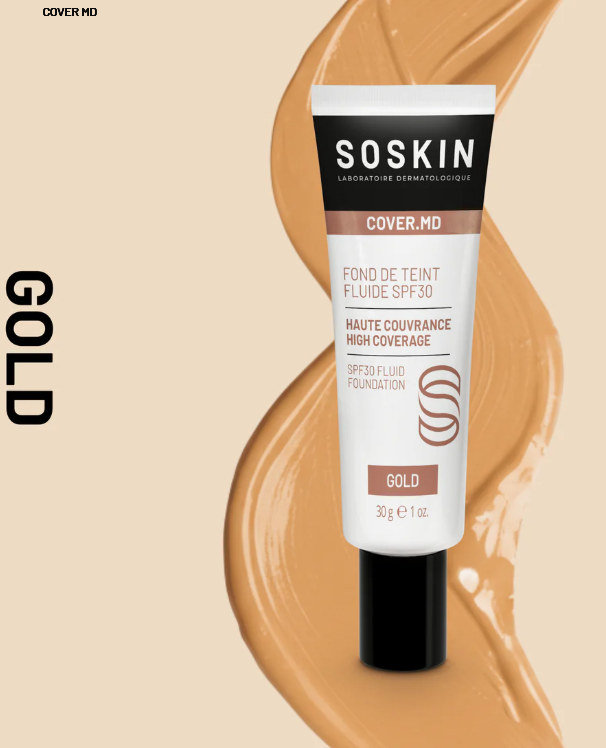 SOSKIN PARIS FLUID FOUNDATION SPF30 - BEIGE / COOL / GOLD 
Flüssiges Make-up SPF30