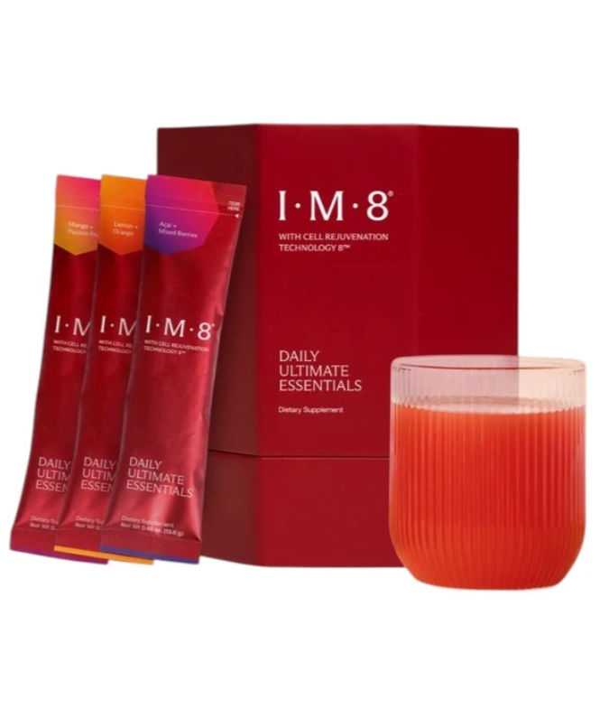 IM8 DAILY ULTIMATE ESSENTIALS PRO 1 WEEK TRIAL & TRAVEL PACK 
Komplexer täglicher Nahrungsergänzungsmittel - Probepackung mit 7 Tagen / Reiseverpackung