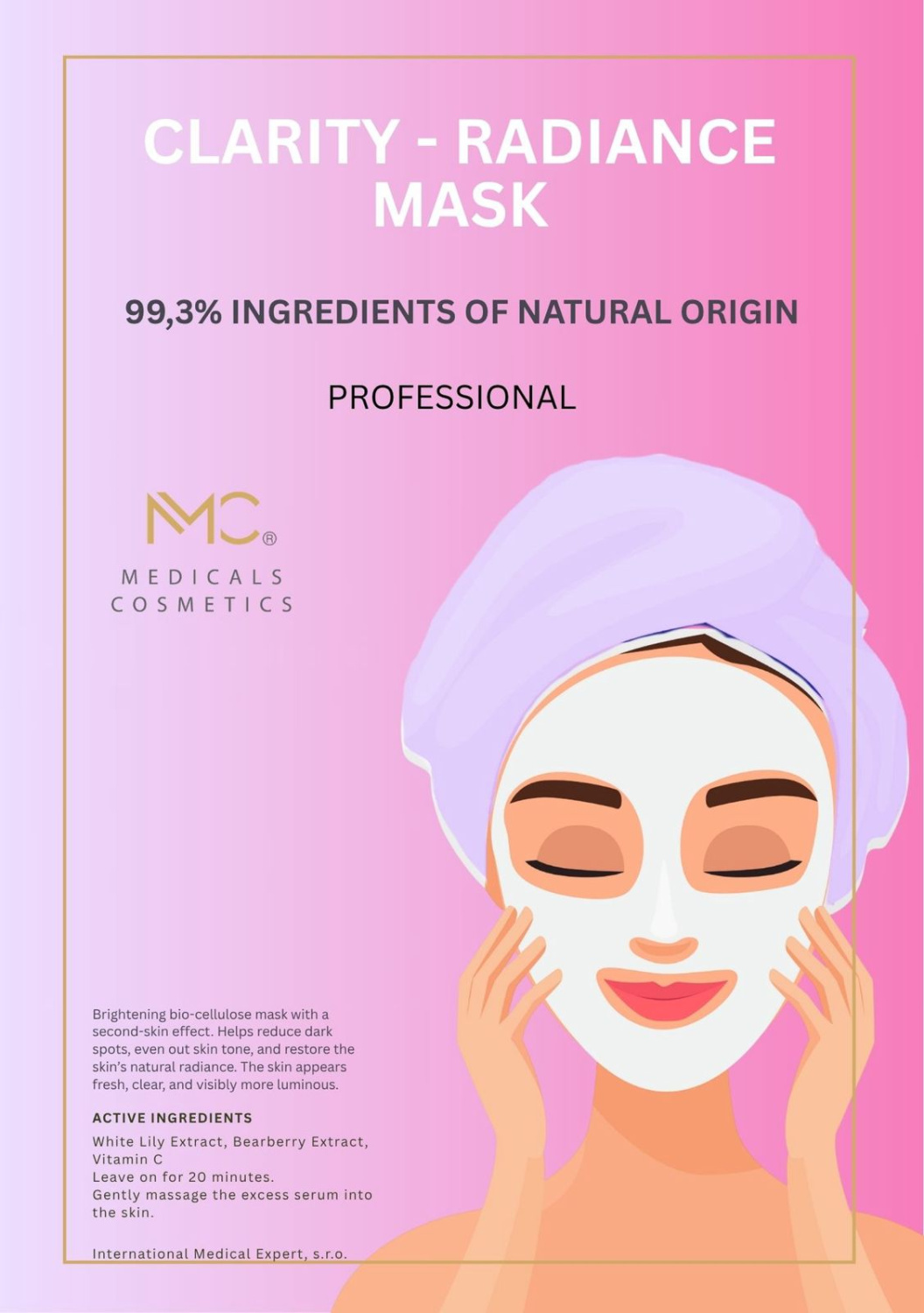 CLARITY - RADIANCE BIO-CELLULOSE MASK 
Aufhellende Biocellulose-Maske gegen einen ungleichmäßigen Hautton
