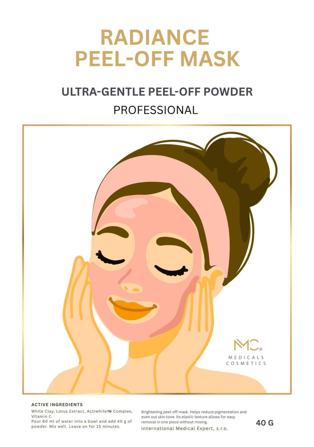 RADIANCE PEEL-OFF MASK 
Aufhellende Alginat-Peel-off-Maske zur Vereinheitlichung des Hauttons