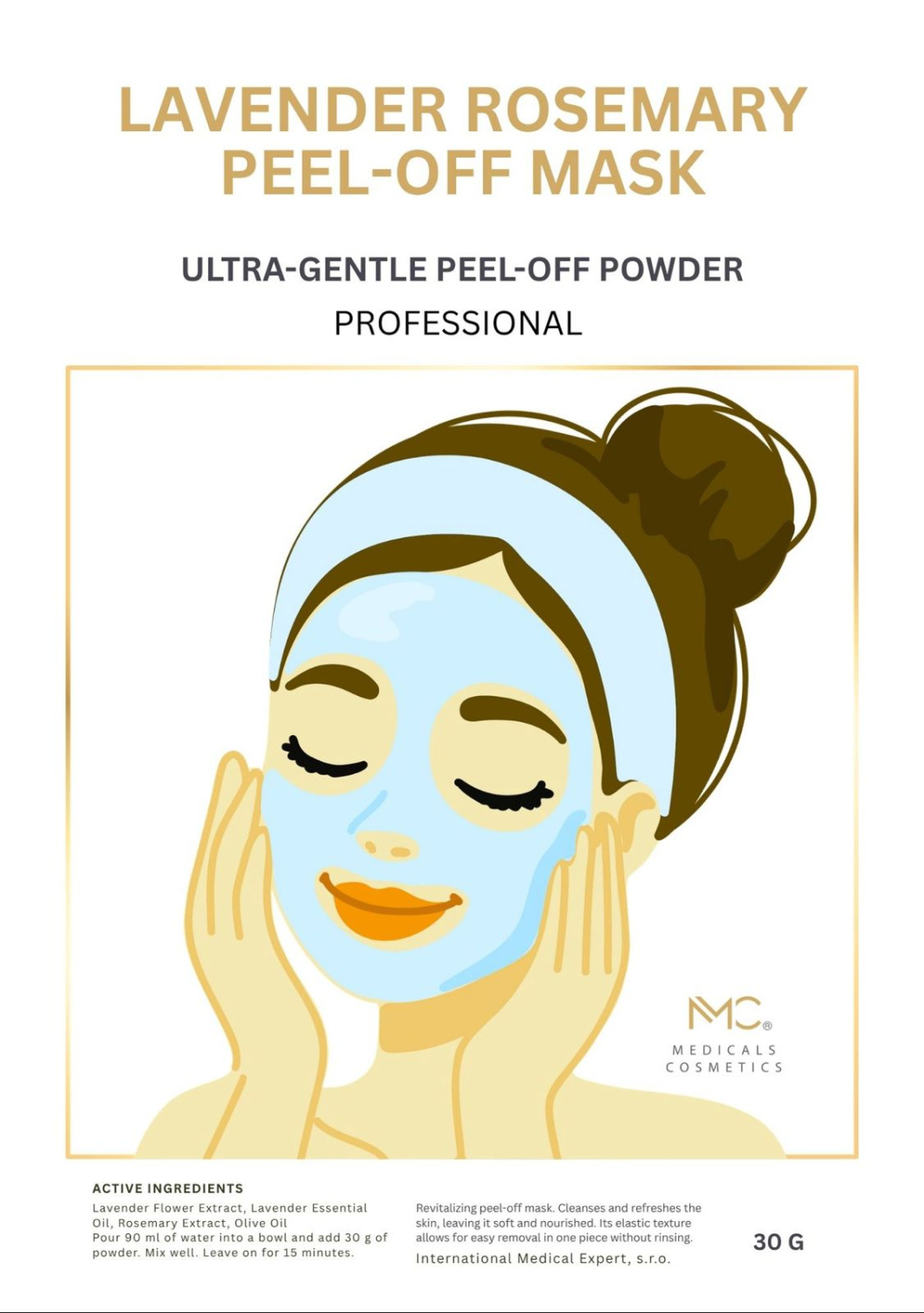 LAVENDER ROSEMARY PEEL-OFF MASK 
Beruhigende und revitalisierende Alginat-Peel-off-Maske mit Lavendel und Rosmarin