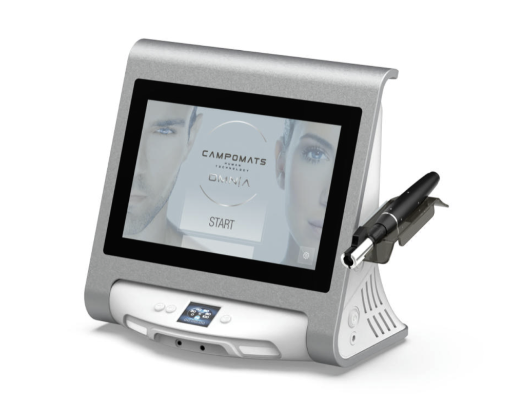 CAMPOMATS OMNIA RADIOFREQUENCY<br>Radiofrequenz Microneedling und PMU Tätowiermaschine <br>OMNIA CAMPOMATS mit 3 Aufsätzen. Innovative und patentierte Anti-Aging und Beauty-Maschine. Medizinisches Gerät 