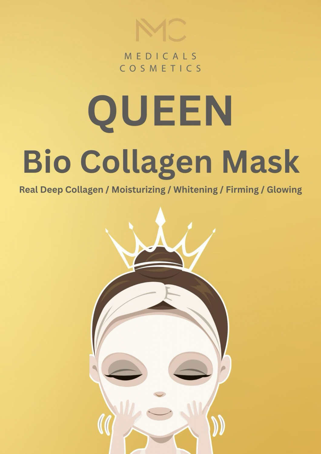 GIFT MEDICALS COSMETICS QUEEN BIO COLLAGEN MASK 
Geschenk Hydrogel-Gesichtsmaske von Medicals Cosmetics mit Kollagen