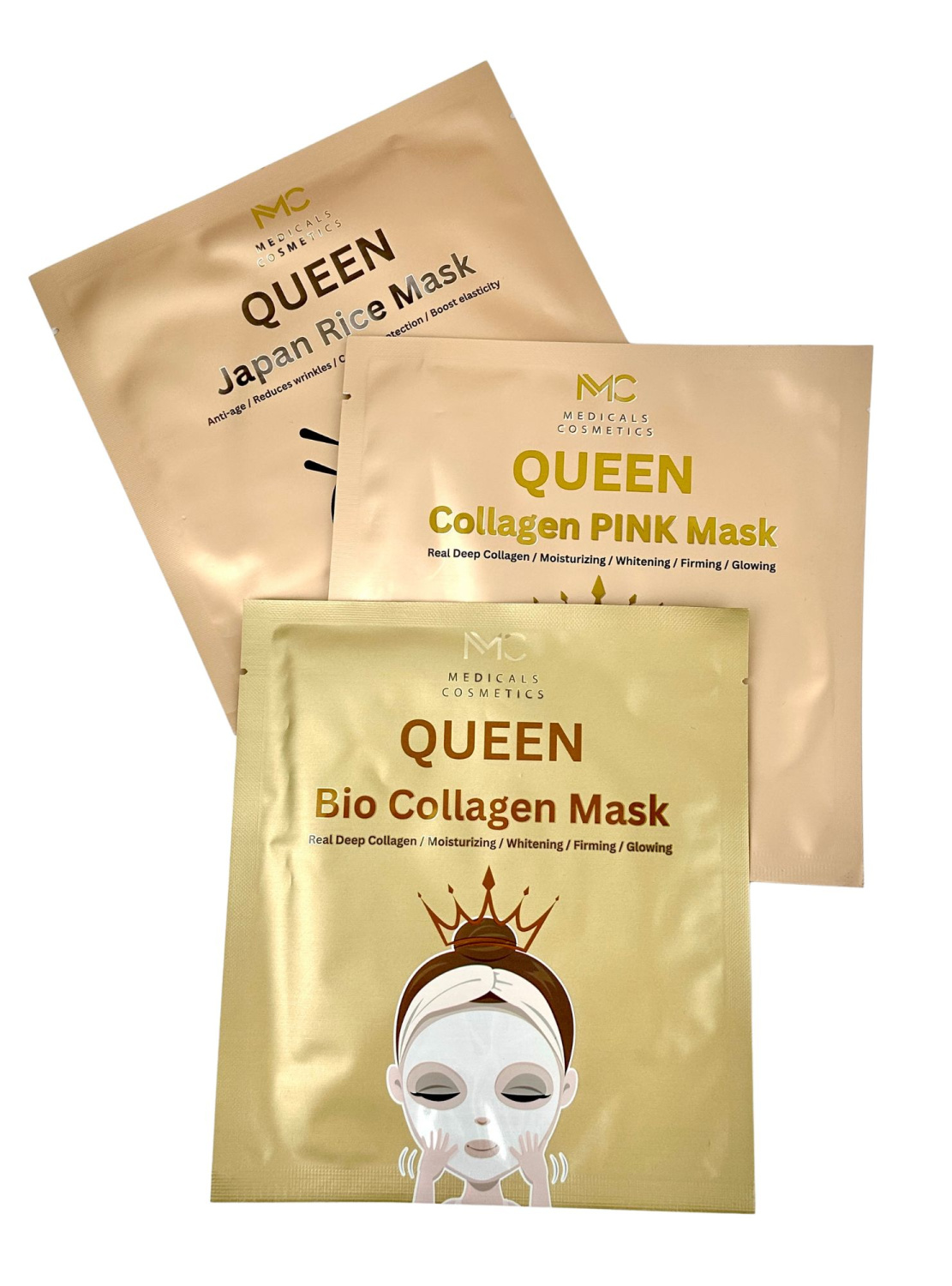 GIFT MEDICALS COSMETICS QUEEN BIO COLLAGEN MASK 
Geschenk Hydrogel-Gesichtsmaske von Medicals Cosmetics mit Kollagen