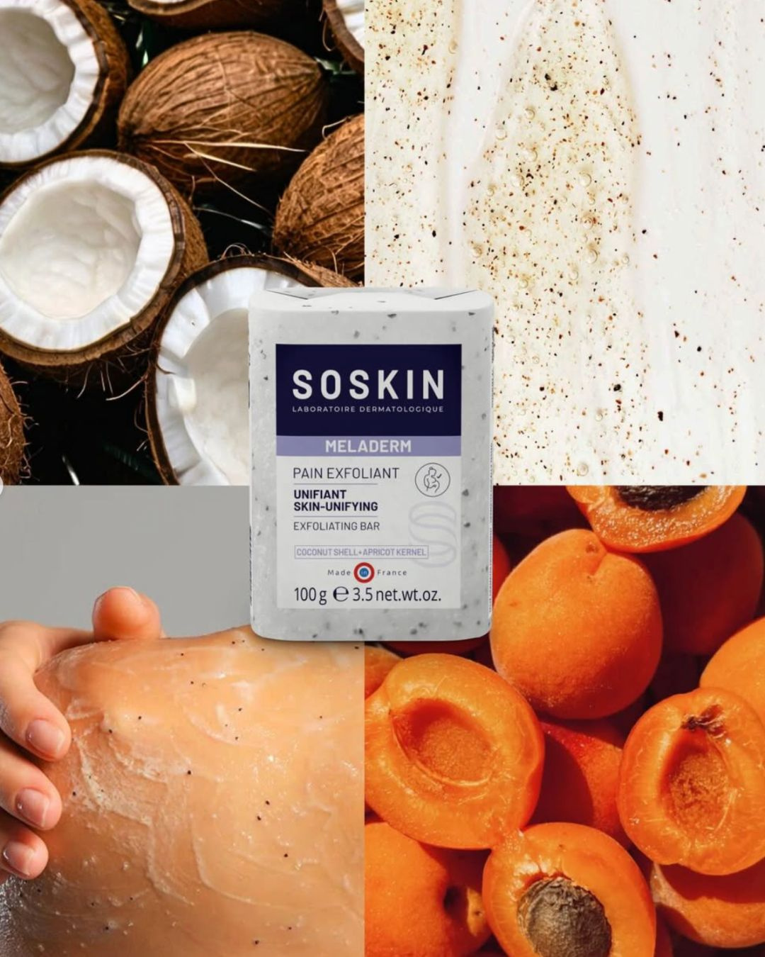 SOSKIN PARIS EXFOLIATING BAR<BR>MELADERM 
Exfolierender Peeling-Würfel