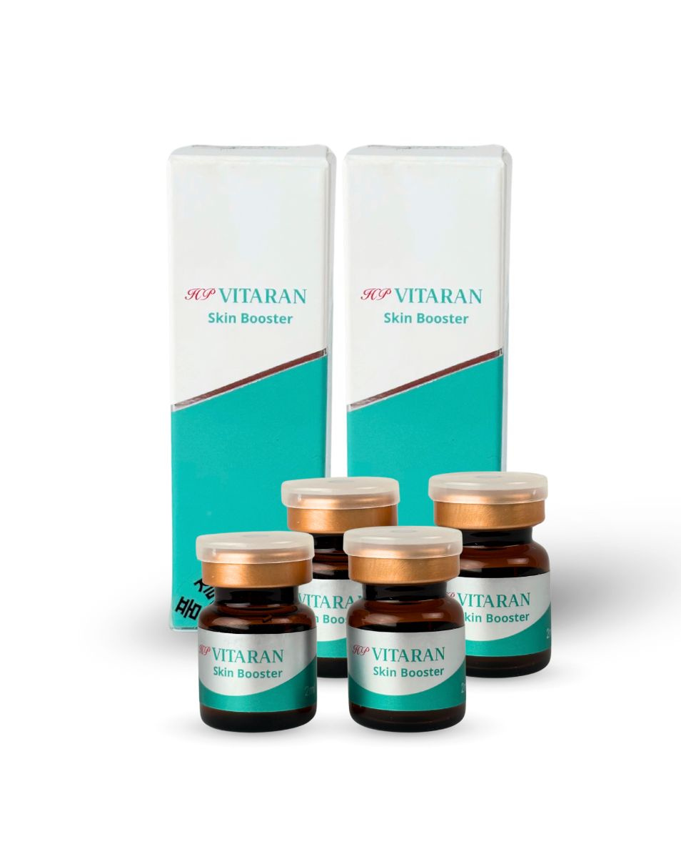 1 PCS VITARAN HP CELL 2x2 ml. +<br>2 PCS VITARAN HP SKIN BOOSTER 2x2 ml. 
Innovativer gewebestimulator mit Polynukleotiden aus Lachs 20 mg/ml (pn) + <br>Skin Booster aus Lachs und Hyaluronsäure zur Verjüngung, Regeneration und Hydratation alternder