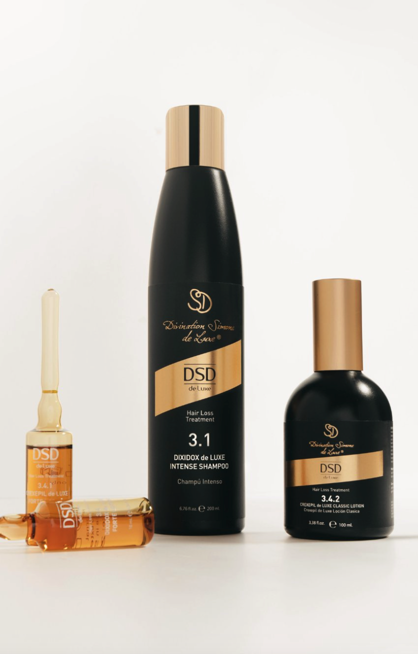 DSD SIMONE DE LUXE CREXEPIL DE LUXE CLASSIC LOTION 
DSD 3.4.2  Haar-Dünger, gegen Haarausfall. Erneuert das Haarwachstum und stärkt es.