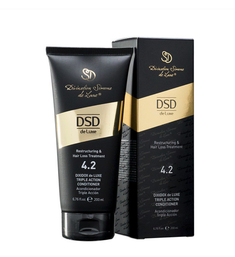 DSD DE LUXE TRIPLE ACTION CONDITIONER 
4.2 Haarconditioner mit dreifacher Wirkung. Geeignet für geschädigtes und brüchiges Haar.