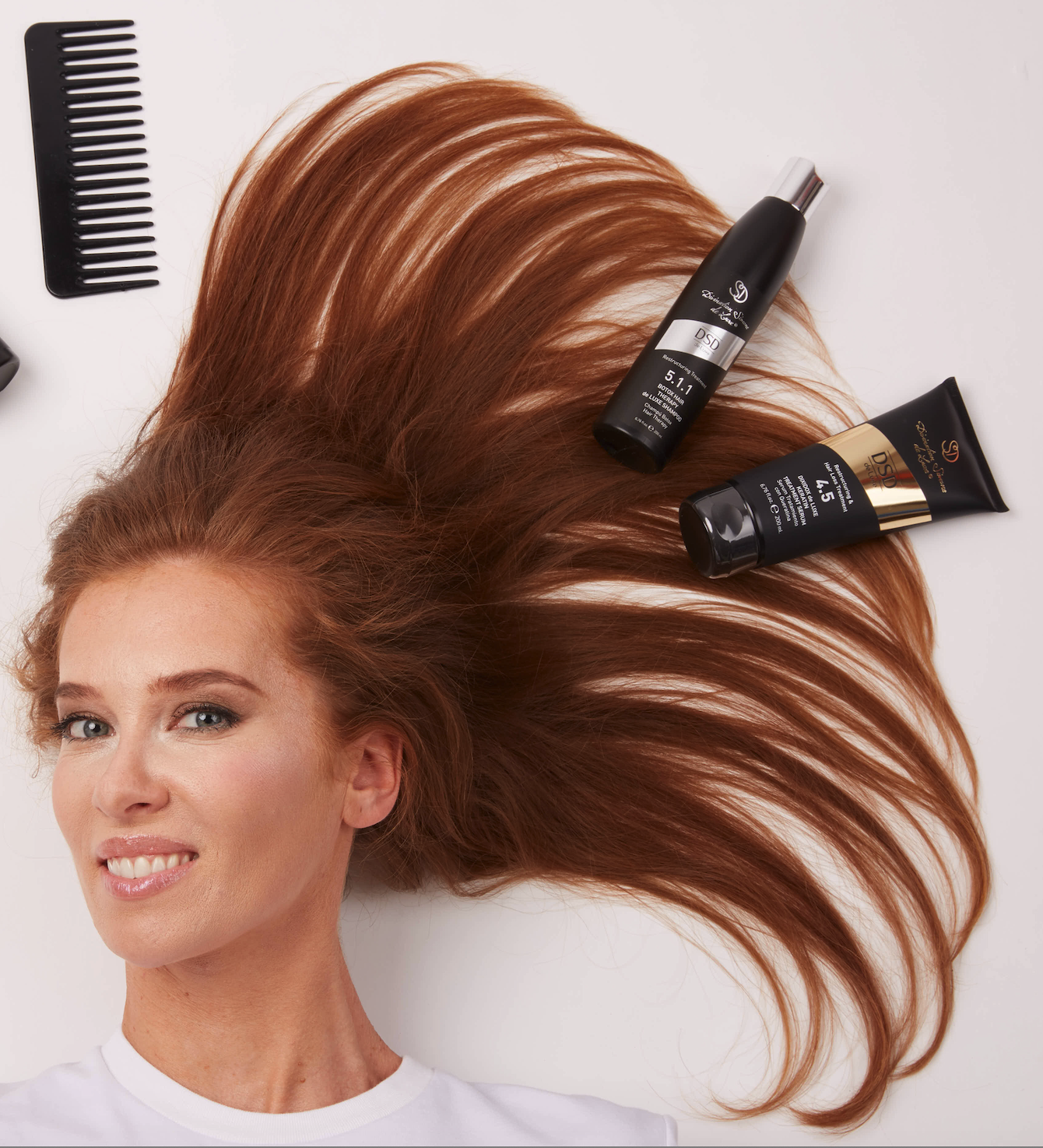 DSD SIMONE DE LUXE STEEL AND SILK SHAMPOO 
5.1 Shampoo für feines und strapaziertes Haar zur Stärkung. Hydratisiert, aber belastet das Haar nicht.