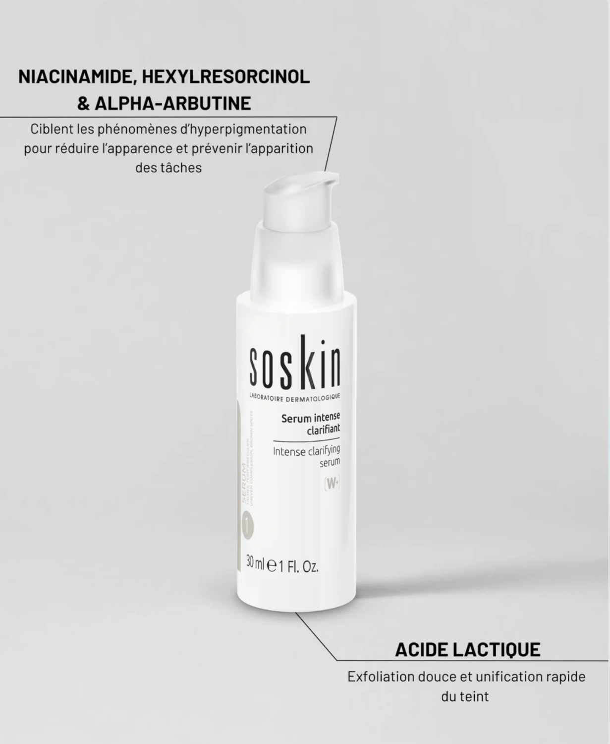 SOSKIN INTENSE CLARIFYING SERUM 
Intensives, erhellendes Reinigungsserum 30ml.