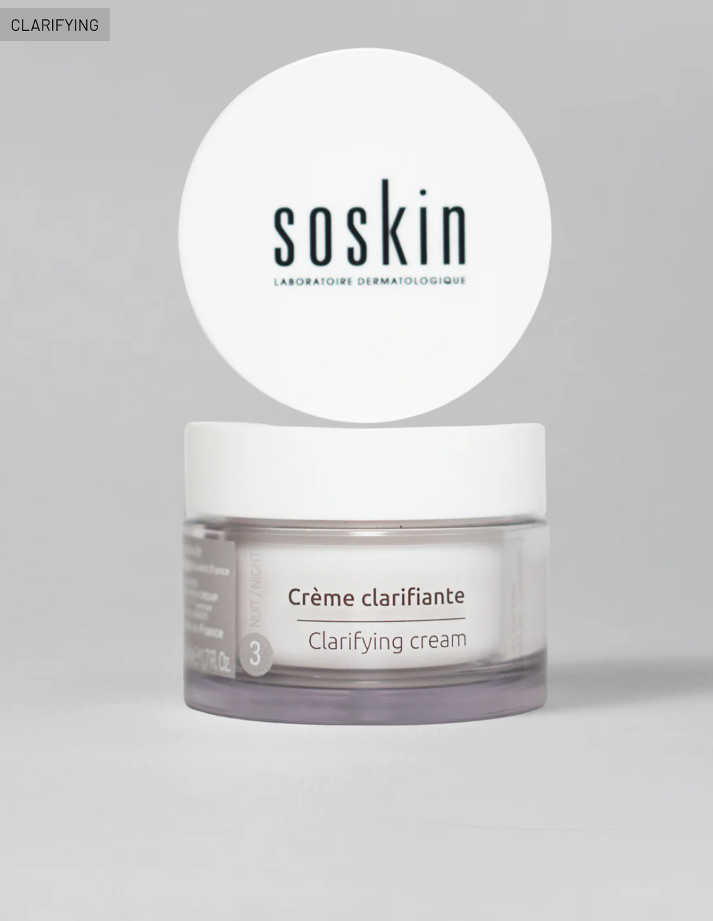 SOSKIN CLARIFYING CREAM 
Regenerierende Aufhellungscreme<br>EXP 09/26 Rabatt 20%