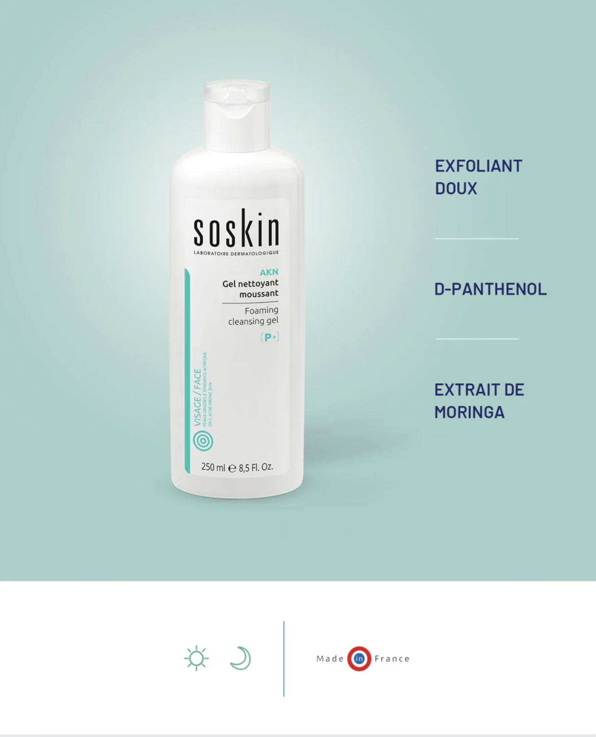 SOSKIN AKN FOAMING CLEANSING GEL 
Reinigungsgel für unreine Haut und Poren