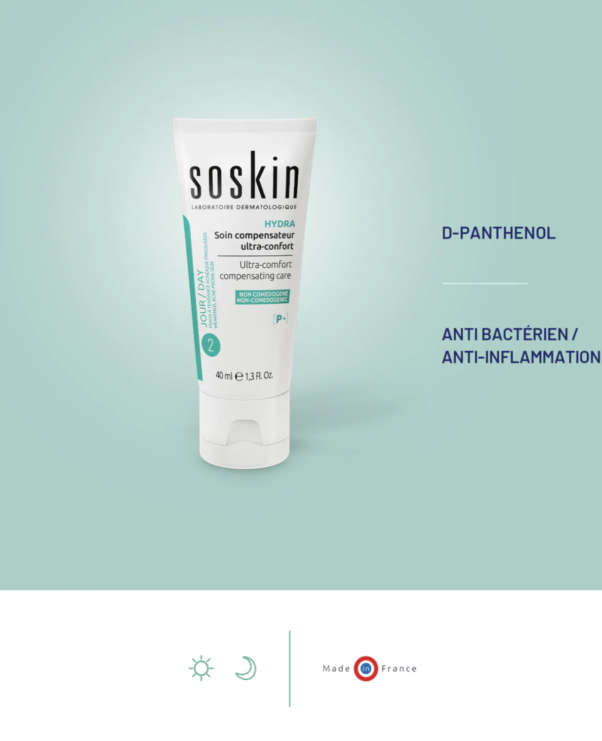 SOSKIN HYDRA ULTRA COMFORT COMPENSATING CREAM 
Beruhigende Feuchtigkeitscreme für zu Akne neigender Haut