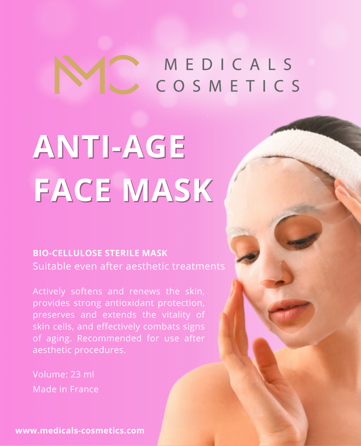 Darček Pleťová maska Innea Medicals Cosmetics Anti-Age Darček - Omladzujúca, hydratačná a regeneračná maska s Kmeňovými bunkami z Granátového jablka. Francúzsko
