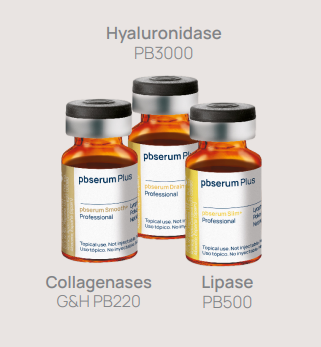 PBSERUM SMOOTH + ( COLLAGENASE GH PB220) 
Unterstützung von Kollagen durch Enzyme pflanzlichen Ursprungs. Enzym-Kollagenase GH PB220