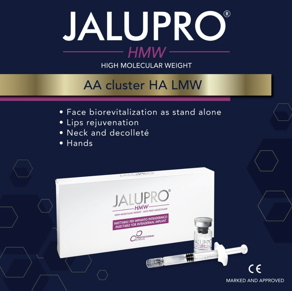 JALUPRO HMW 
Collagen-Booster zur Straffung der Haut und für Feuchtigkeit. Behandlung zur Straffung der Haut, gegen Erschlaffung und für einen ausgeruhten, frischen Gesichtsausdruck.