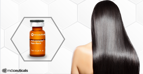 MD:CEUTICALS md:COMPLEX HAIR REVIT 
Mesotherapie für Haare. Effektive Behandlung, die auf das Wachstum, die Festigkeit und die Dichte der Haare wirkt.