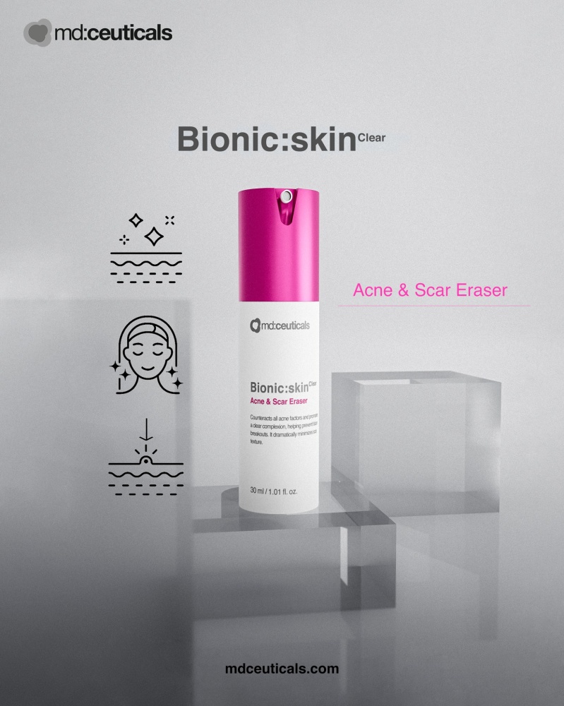 MD:CEUTICALS BIONIC SKINCLEAR ACNE @ SCARS ERASER 
Creme gegen Akne und Postakne